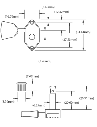 KLUSON WAFFLEBACK - 3+3 - Gull - Metal Keystone